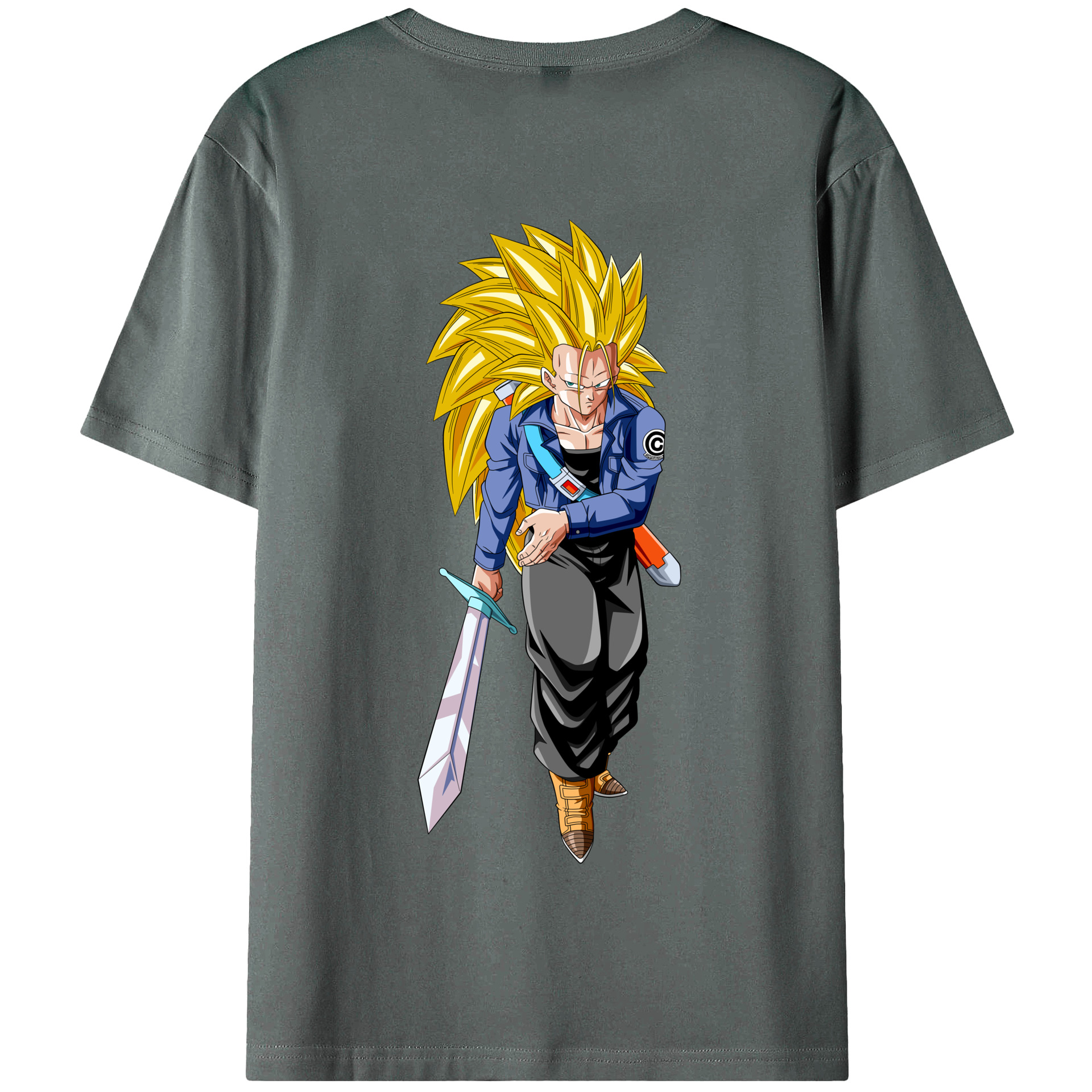 （画像用） ドラゴンボール トランクス（Torankusu）DRAGON BALL Trunks 綿100％半袖Tシャツ（背面プリント）